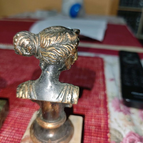 Vintage bronze busts set of 4 used decorative figurines
