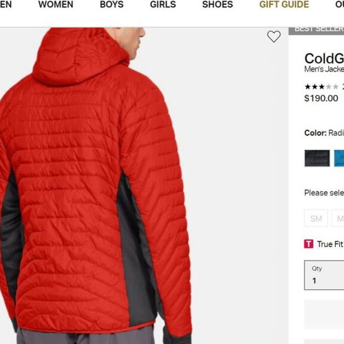 Under Armour ColdGear Reactor Hybrid jacket new, red, size L