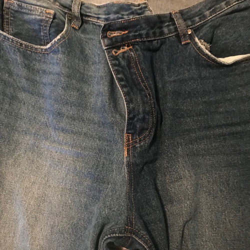 Jean two-tone used, size L-XL with tear