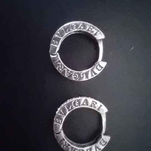 BVLGARI hoop earrings with diamonds, gray