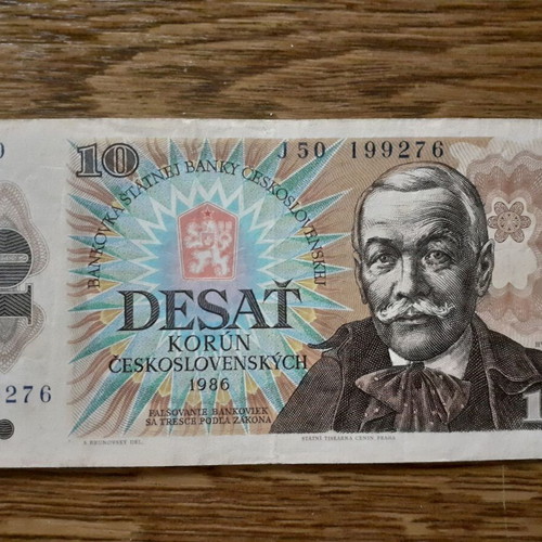 Czechoslovakia 10 Korun banknote used, 1986
