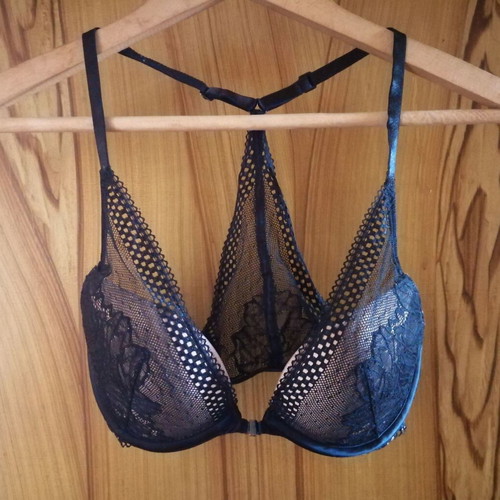 Calvin Klein lace bra 75B, black with beige cups