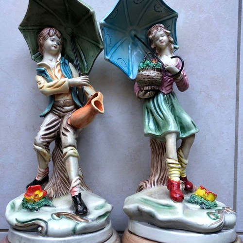 Porcelain figurines vintage, excellent condition, height 30+ cm