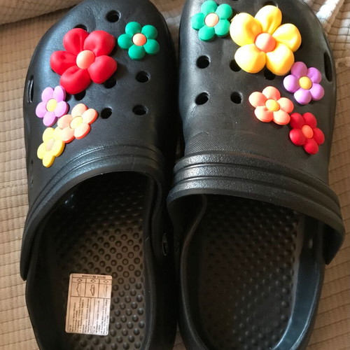 Clogs black size 40-41 new with decorative charms