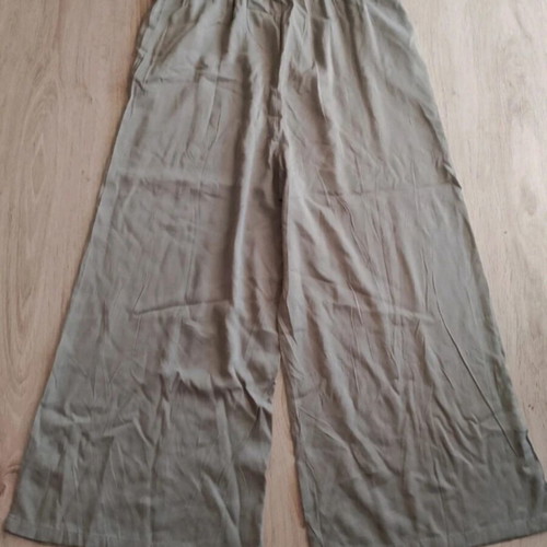 Women's summer to autumn wide-leg trousers, green turquoise