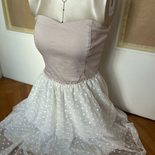 Pink and white dress