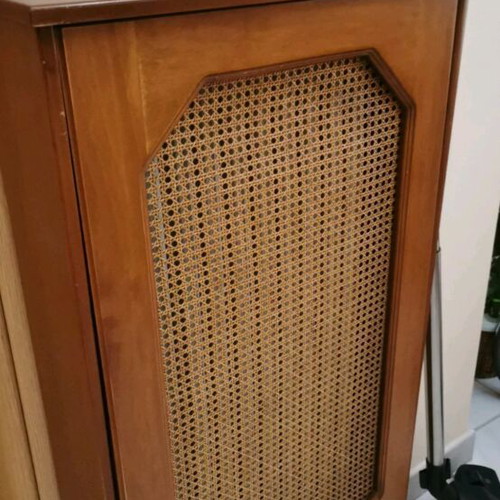 Wooden radiator frame like new with perforated cane center