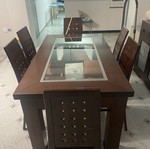 Dining table used with glass top, 80×160×90 cm