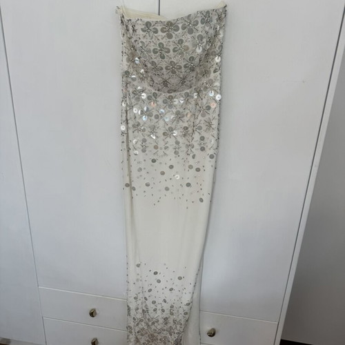 Oh Polly Crystal Corset Dress New, White, Size S