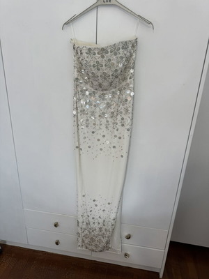 Oh Polly Crystal Corset Dress New, White, Size S