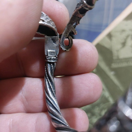 Silver snake bracelet carved like new, rare