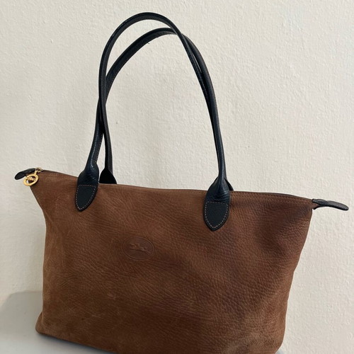Longchamp shoulder bag used vintage brown leather