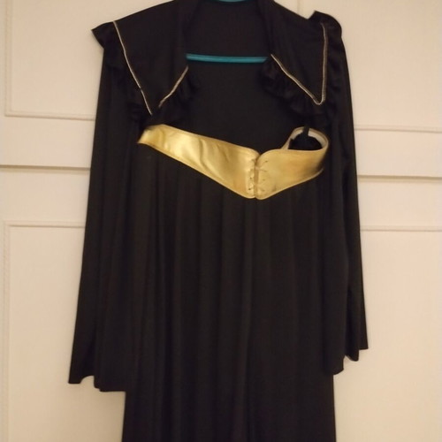 Women's black jersey set with gold belt and jacket used