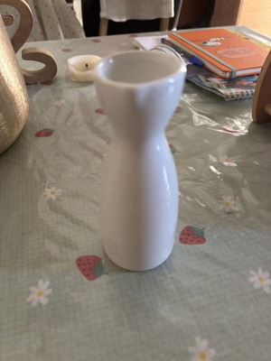 Ceramic bottle for sake Tokkuri like new, minimal white porcelain jar