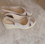 Beige platform sandals size 38