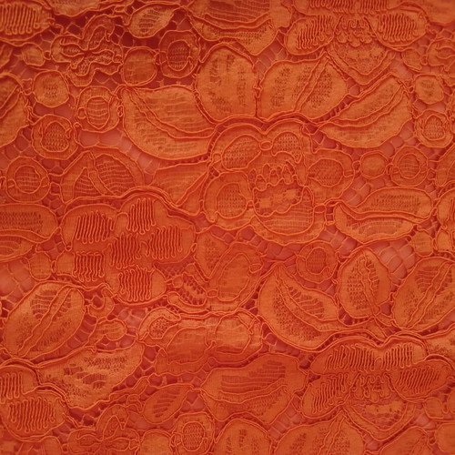Evening formal dress new, orange guipure lace