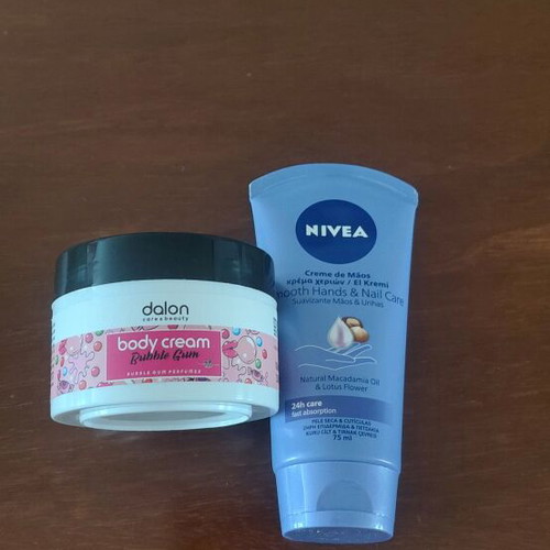 Nivea hand and nail cream 50ml and Dalon body cream 100ml new