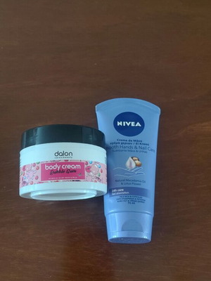 Nivea hand and nail cream 50ml and Dalon body cream 100ml new