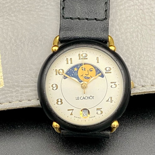 Le Cachot women's quartz Swiss made moonphase watch like new