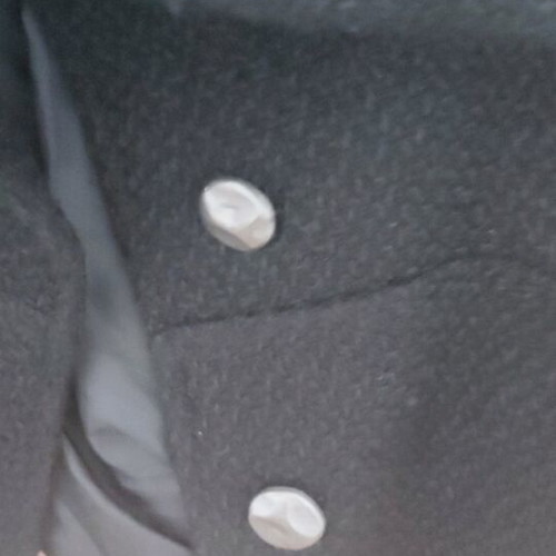 Bouclé jacket like new, S/M, with silver buttons, black