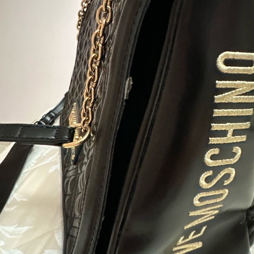 Love Moschino shoulder bag used, black with pouch