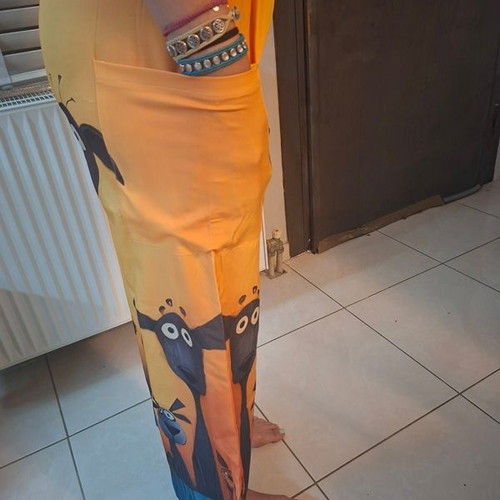 Playful women's wide pants size M new, multicolor