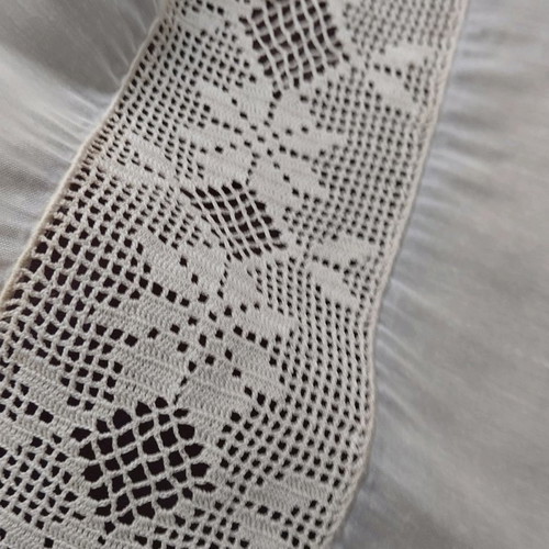 Handmade embroidery new, beige, 125x45 cm