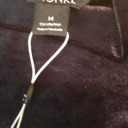 Monki Black Velour Blouse Size M Like New