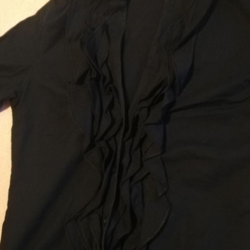 Shirt with ruffle design black, used, size M