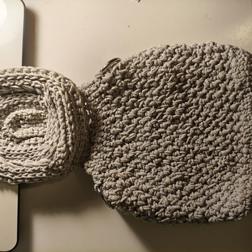 Handmade knitted bag gray like new, DIY opportunity