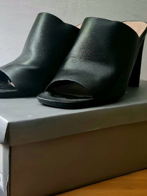 Migato Black Mules Shoes Like New, Size 36, 9cm Heel
