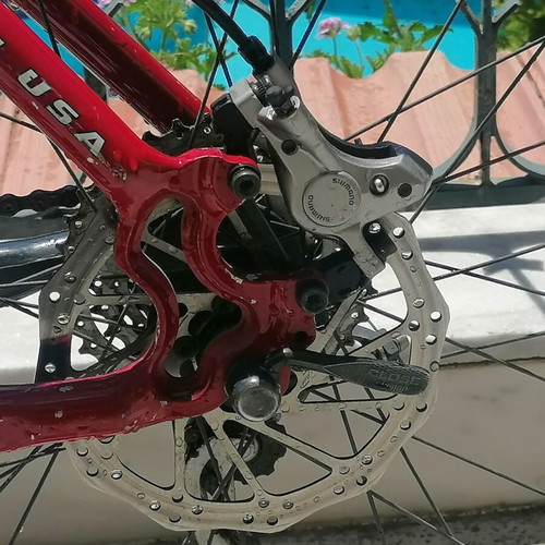 Cannondale F500 Lava Red CD4 Fatty mountain bike used, 26 inch, disc brakes