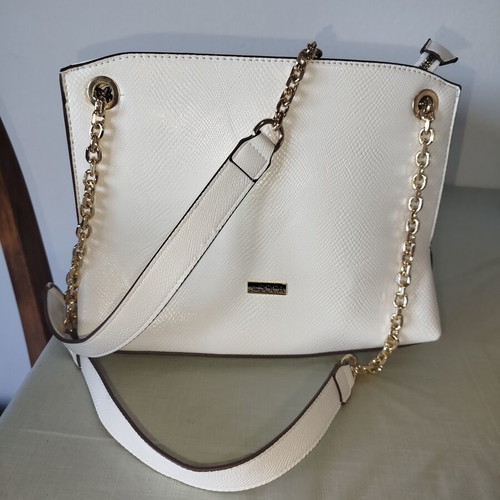 Doca shoulder bag, white with gold details