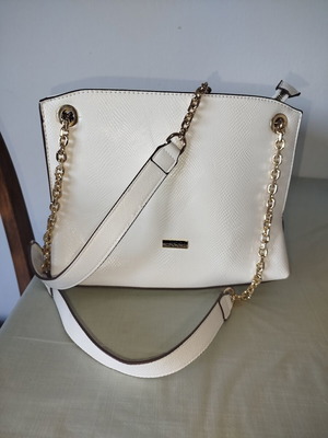 Doca shoulder bag, white with gold details