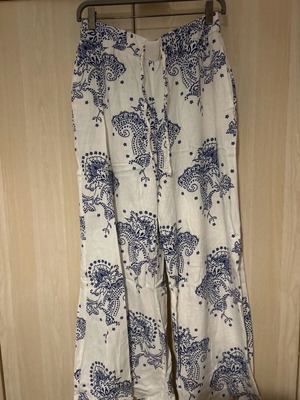 Linen pants with pattern like new, size L