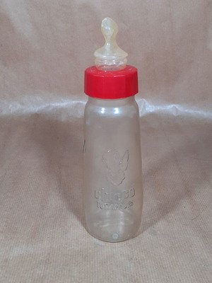 Chicco Tuttaprova baby bottle used, made in Italy, with torn nipple