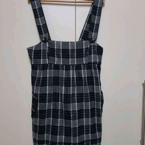 Winter wool dress with straps and zipper, size L, new