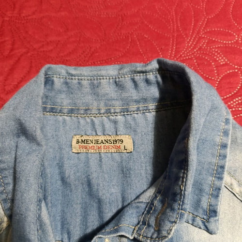 Denim shirt size L like new, classic blue