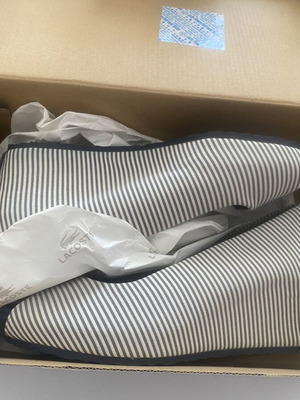 Lacoste wedges like new, size 37, navy and white striped