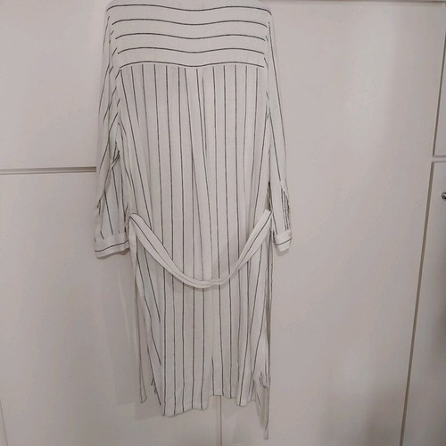 Dress M&S linen striped blue and off white size L/XL like new