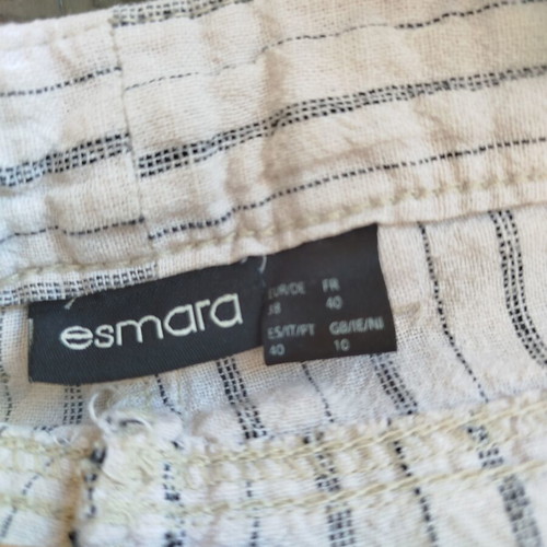 Esmara linen striped bermuda shorts with zipper and pockets