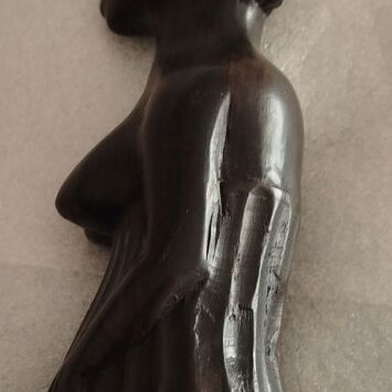Wooden carved decorative used, 30 cm, woman with kneeling legs