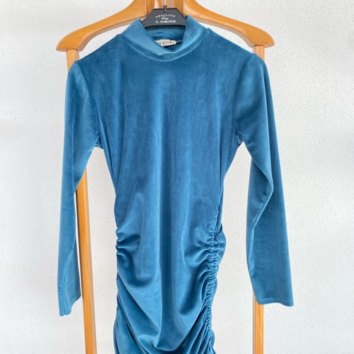 Women's velour dress like new, blue turquoise, size S