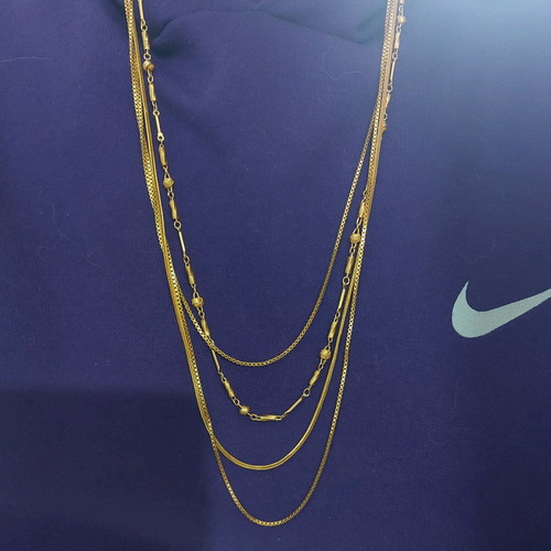 Set of stainless steel gold-plated unisex chains like new