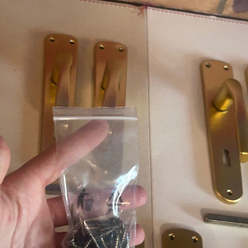 Hoppe Germany set of 5 door handles 75mm gold matte