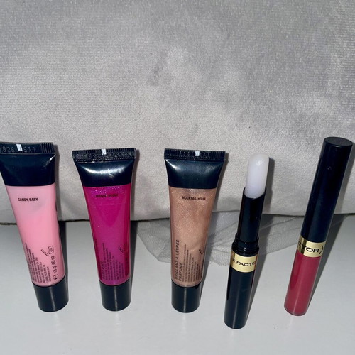 Lip products used, Victoria's Secret and Max Factor set of 5