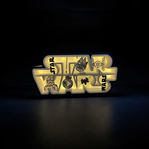 Star Wars LED 3D Table Lamp handmade with ambient light