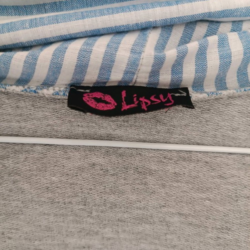 Lipsy grey long cardigan with hood like new, size M