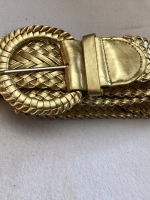 Vintage gold woven belt like new with round buckle