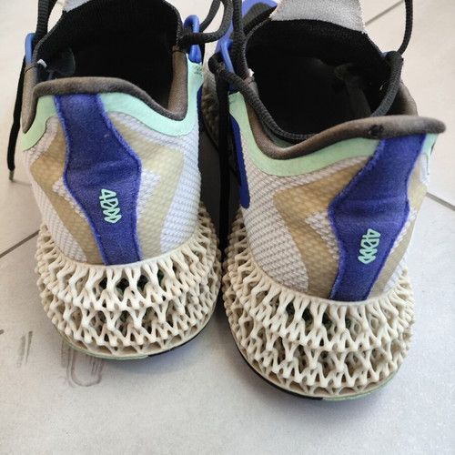 Adidas 4D running shoes size 45.5, blue multicolor